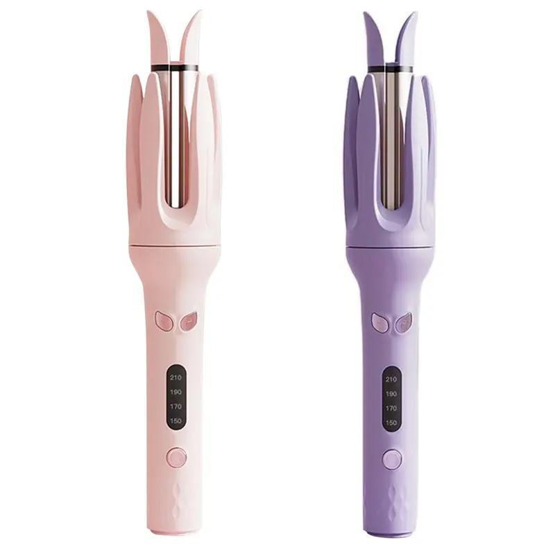 Automatic Hair Curler - Beauty Personal Care Curling Iron with 4-Temperature Settings, 2-Way Rotation, Anti-Tangle, Anti-Scald, Auto Shut-Off, LCD Screen, Valentine’s Gift for Adulting Women & Friends (US Abs-Friendly)
