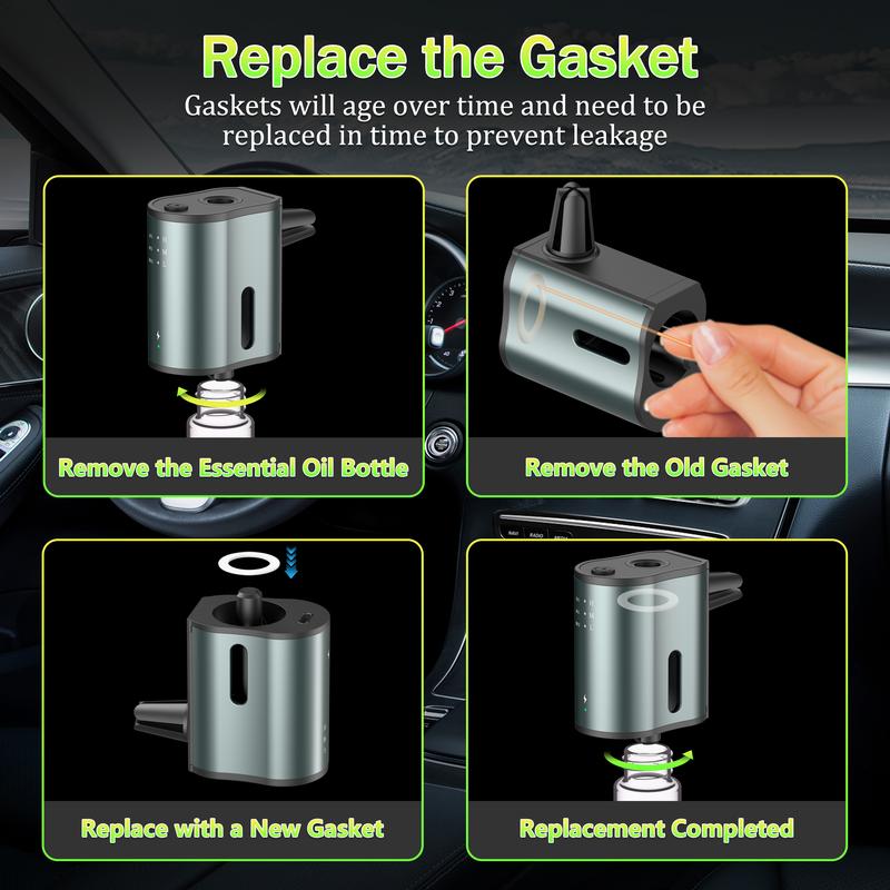 Portable Smart Car Air Freshener: Customize Your Drive with Three Intensity Levels of Natural Fragrance - Includes 3*10ML Natural Perfumes