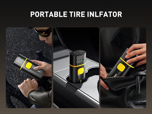 AUXITO A502 Tire Inflator Portable Air Compressor - Air Pump for Car Tires 25000mAh Portable Tire Inflator for Car Bike Motorcycle with Tire Pressure Gauge & LED Light, Car Accessories