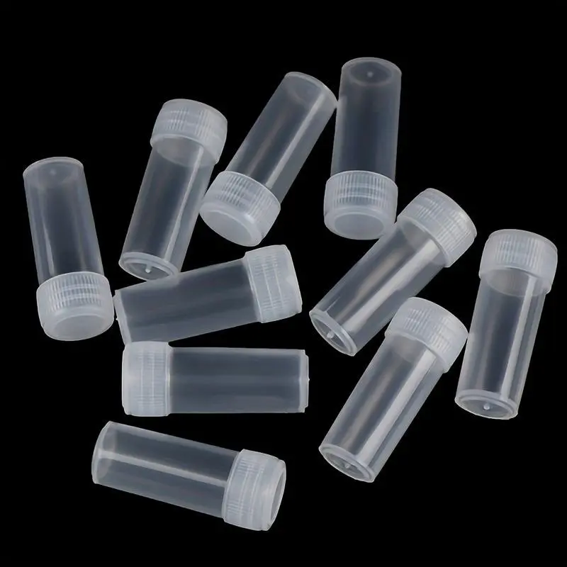 Clear Empty Pill Bottle, 50pcs/set Transparent Small Tube, Tablet Powder Plastic Bucket, Powder Dispenser Bottle, Plastic Dispensing Bottle, Makeup Tools for Women, Organiser, Bottle Container, Storage Bottles
