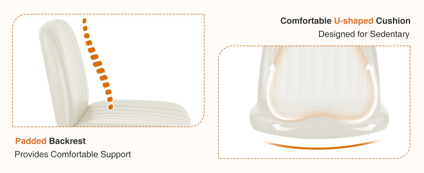 Sweet Furniture F Height Adjustable Criss Cross Chair - Armless Desk Chair No Wheels Cross Legged Office Chair Wide Swivel Home Office Desk Chairs