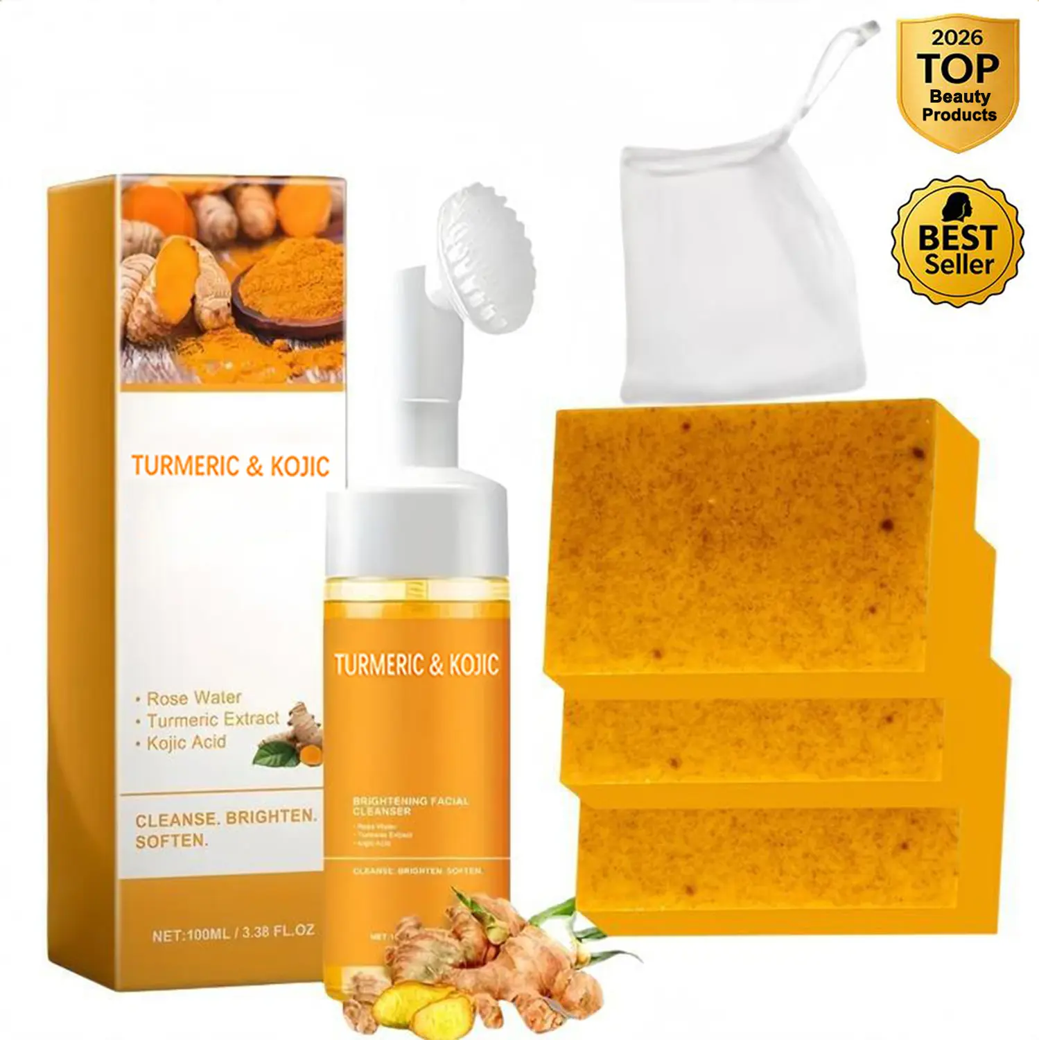 Turmeric Wash and Care , TurmericCleansing Mousse, Turmeric SoapFacial Cleansing Skincare FacialCleansing Cleanser Facial Wash
