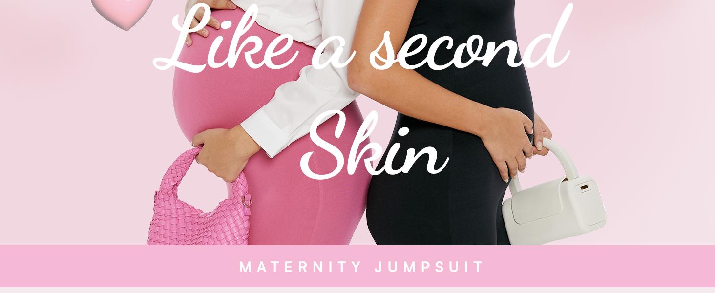 POSHDIVAH Women's Maternity Jumpsuit Romper Pregnancy Leggings Sleeveless Tank Top Bodycon Bodysuit Shapewear pregnancy supply