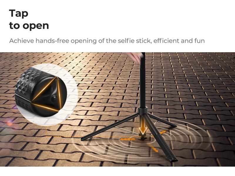 K&F CONCEPT Up to 71" Face Tracking Tripod Selfie Stick| 360° Rotation + Bluetooth Remote + Stand| 2 Fill Lights (Optional)| Black/White Textured (White Same as Black), for Travel/Live Streaming/Vloggers K&F CONCEPT Up to 71" Face Tracking Tripod Selfie Stick| 360° Rotation + Bluetooth Remote + Stand| 2 Fill Lights (Optional)| Black/White Textured (White Same as Black), for Travel/Live Streaming/Vloggers