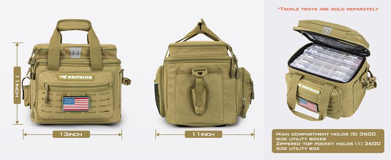 KastKing Karryall Fishing Tackle Bags for Saltwater or Freshwater Fishing - Water Resistant Material - Fishing Gear Storage