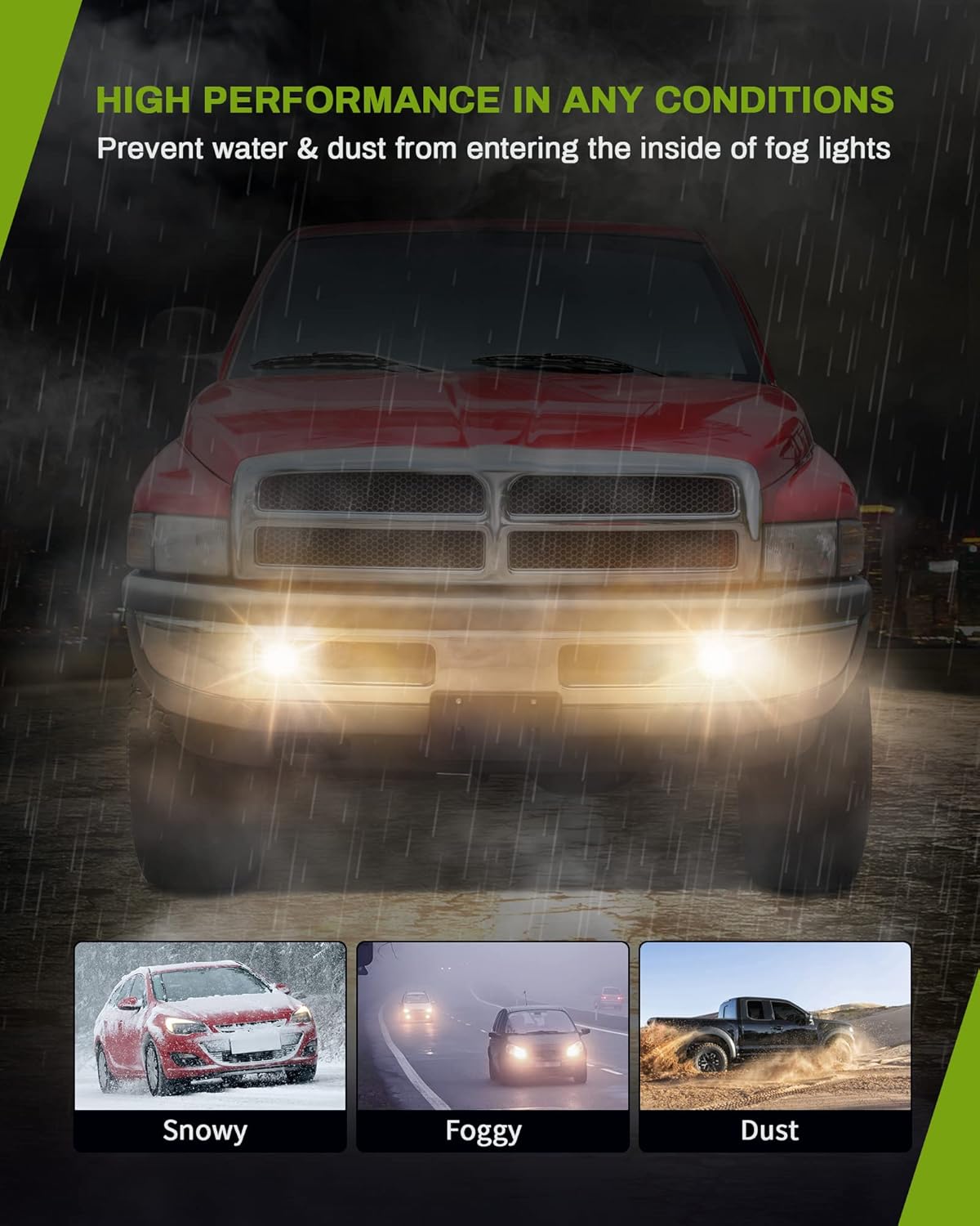 YITAMOTOR Fog Lights Compatible with 1994-2001 Dodge Ram 1500/1994-2002 Dodge Ram 2500 / Ram 3500 Fog Lamps Replacement (Only fit Without Sport Package model)