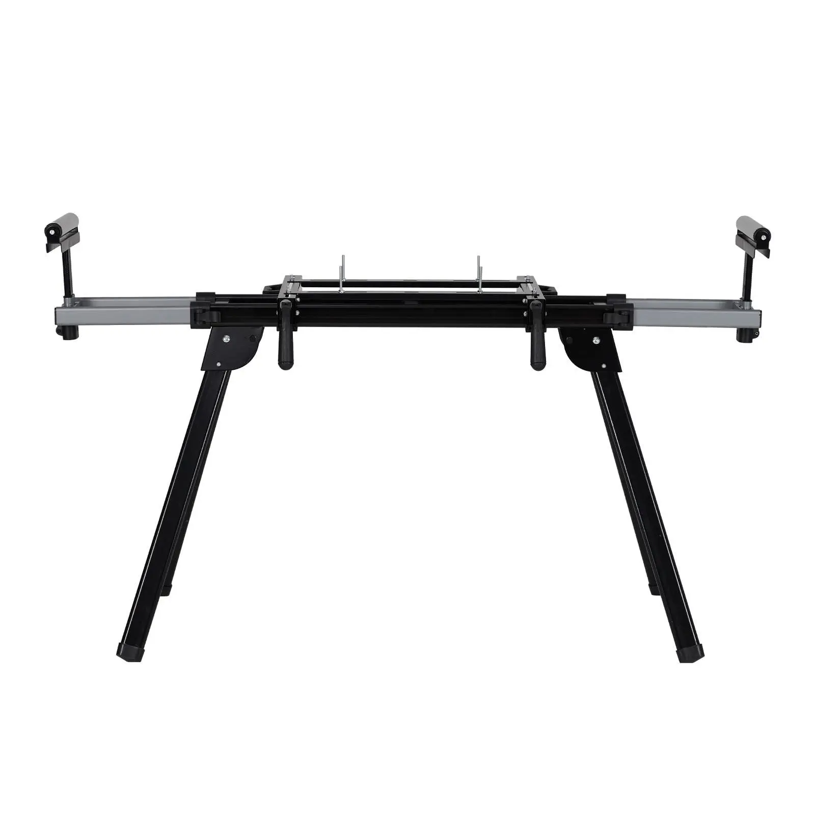 Sturdy Universal Miter Saw Stand - 27 lbs Portable Adjustable Heavy-Duty 440-lbs Steel Frame, Foldable Legs, Rollers, Fits 76.8in Sliding Rails, Precision Support, Ideal for Home DIY Projects, Black, Compatible with Most Brands