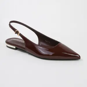Fabia Patent Leather Pointed Slingback Flats