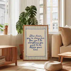 [Sale Up To 50%] Billy Vienna Lyrics Art Poster, Slow Down Youre Doing Fine Art Print