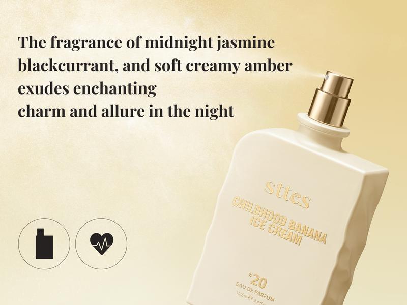 Sttes #20 Childhood Banana Ice Cream Memories Perfume for Women – Gourmand Eau de Parfum with Banana Ice Cream, Caramel & Vanilla, 100ml / 3.4 fl oz