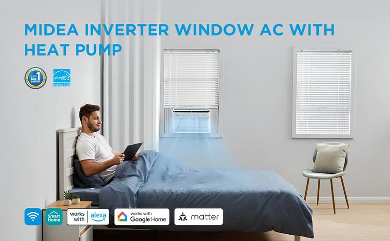 Midea 12,000 BTU / 8,000 BTU Smart Inverter Window Air Conditioner with Heat and Dehumidifier, APP & Alexa Control, 115V AC Unit Cools up to 350 Sq. Ft, Quiet Operation, Energy Saving, Remote & Easy Installation Kit, White, Holiday Haul, Gift