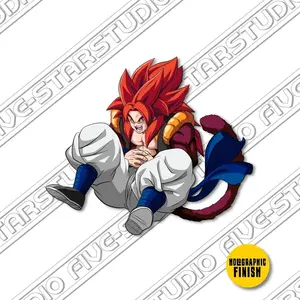 Gogeta LOL’s Anime Sticker – Dragon Ball Funny Vinyl Decal, Waterproof Kawaii Otaku Sticker for Laptop, Water Bottle & Car