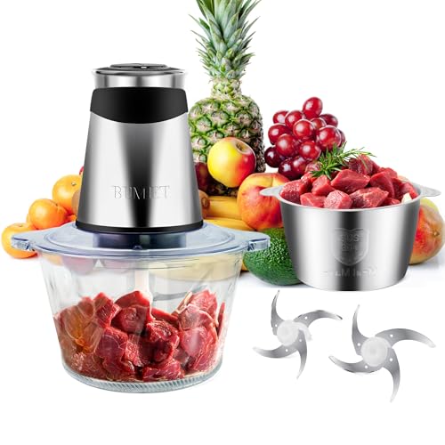Premium 2-Speed Multi-Function Food Processor For Chopping Mincing Pureeing Knives