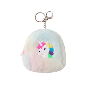 Keychain - Soft Plush Rainbow Design with Detachable Key Ring for Kids and Adults