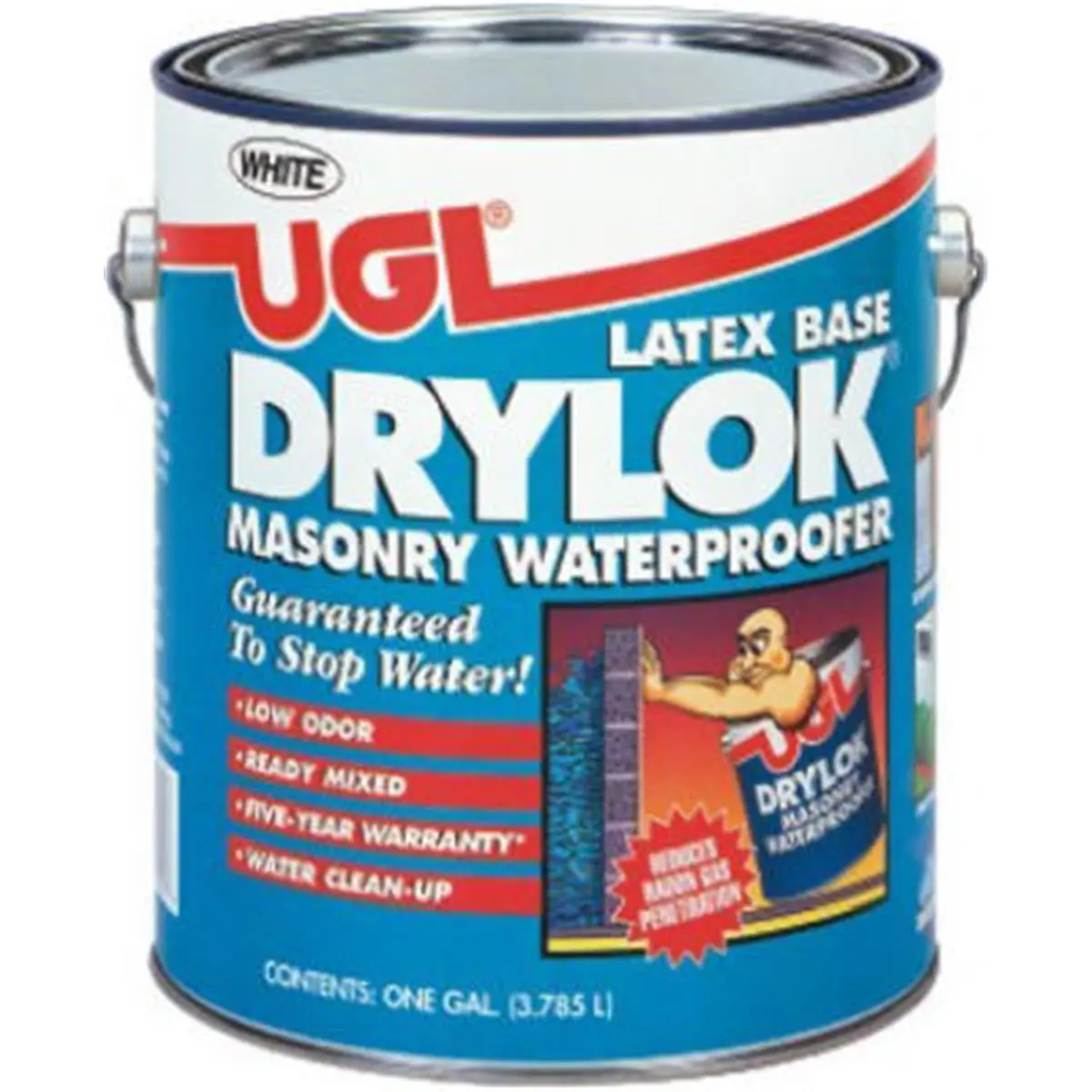 212 MAIN Zar 27613 Low Odor Gray Latex Masonry Waterproofing Paint - 1 Gal, Above/Below Grade, No Wetting Required, Withstands 10 lbs Water Pressure, Fast Drying, Ready Mixed, Water Clean Up, Interior & Exterior Use, Withstands Water Pressure Up To 10 Lbs