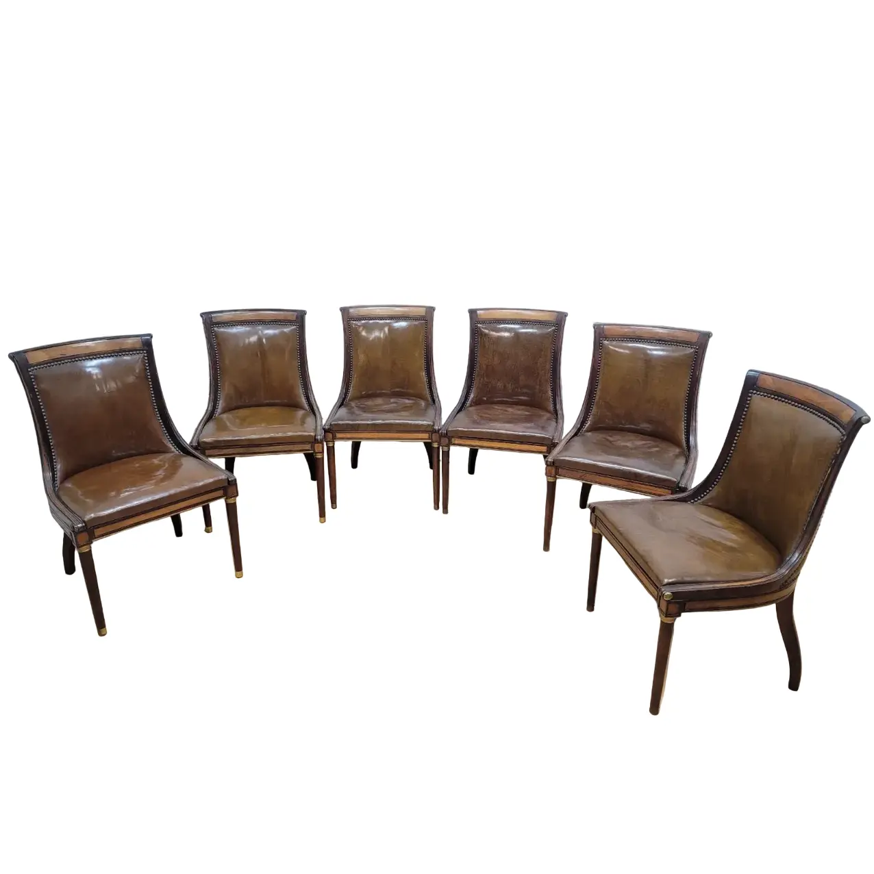 Vintage Neoclassical Style Slipper Dining Chairs – 6