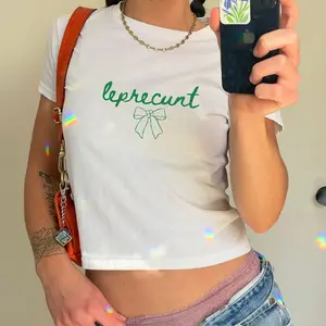 leprecunt baby tee, st Patricks day crop top, pinterest aesthetic going out top, st patricks day lucky girl shirt, sorority sisters party