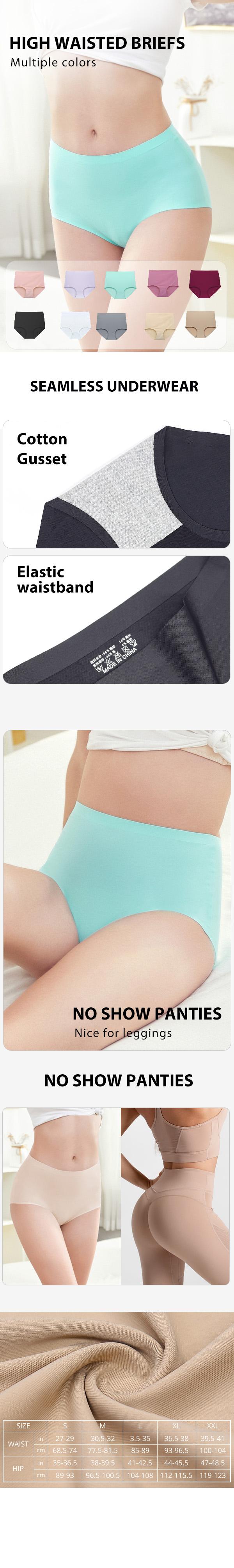 FallSweet No Show High Waist Briefs Underwear for Women Seamless Paties Multi Pack