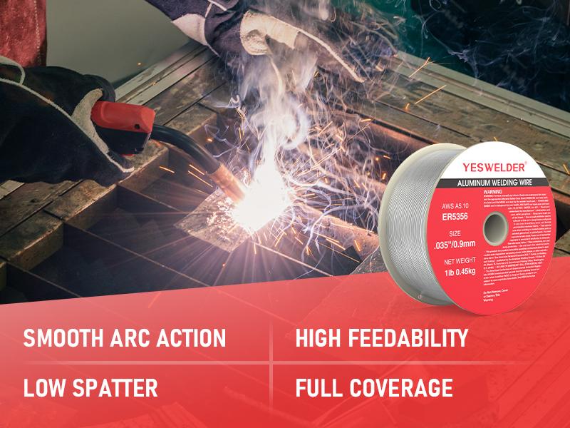 YESWELDER ER5356 .030"/.035" Diameter 1LB Spool Magnesium Aluminum MIG Welding Wire YESWELDER ER5356 .030"/.035" Diameter 1LB Spool Magnesium Aluminum MIG Welding Wire