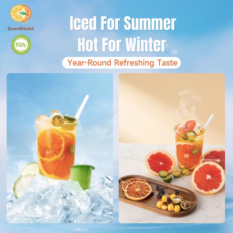 SunnSliclet BOGO 2.0 Version Quadruple VC Grapefruit Kumquat Passion Fruit Cocktail Tea 1 Cartons (1 carton 240g 20g×12packs) Caffeine Free Grapefruit Kumquat Tea With Freeze Dried Lemon Passion Fruit And Kumquat