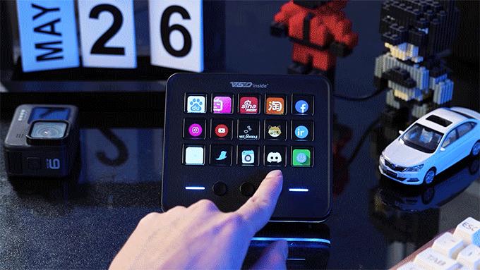 VSDINSIDE M18 V3 Macro Keypad, Stream Controller Deck Gaming Streaming Shortcut Keyboard, 18 Programmable Keys Customizable Visual AI Pad USB Soundboard for OBS, YouTube, Desk Office Setup, Laptop, PC, Mac