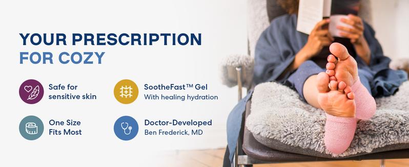 Dr. Frederick's Fuzzy Moisturizing Heel Socks - Soften Dry Cracked Heels Overnight