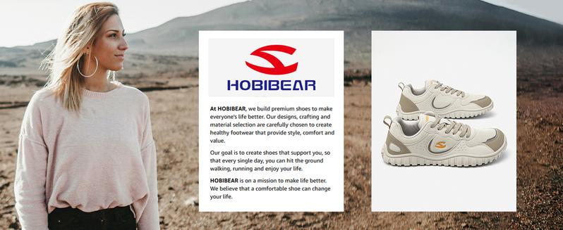 HOBIBEAR Wide Toe Box Men's Barefoot Shoes Spring Autumn Casual Walking Sports Shoes with Anti-Slip Rubber Sole for Everyday Wear Comfortable Breathable Design