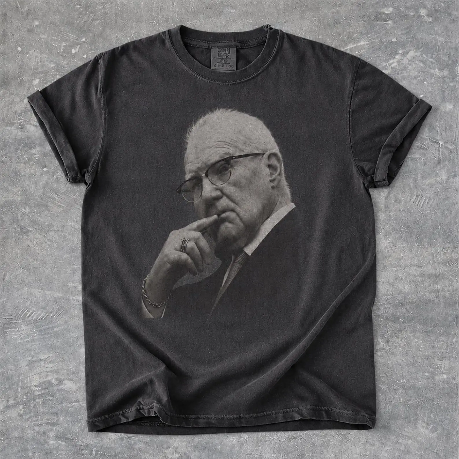 Kevin Reddington Black and White Portrait T-Shirt  Vintage Elderly Man Photo Tee