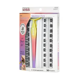 imPRESS Falsies Self Adhesive Eyelashes, 30 Lash Clusters - Voluminous & Curly