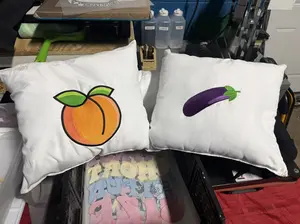 Peach & Eggplant Throw Pillows