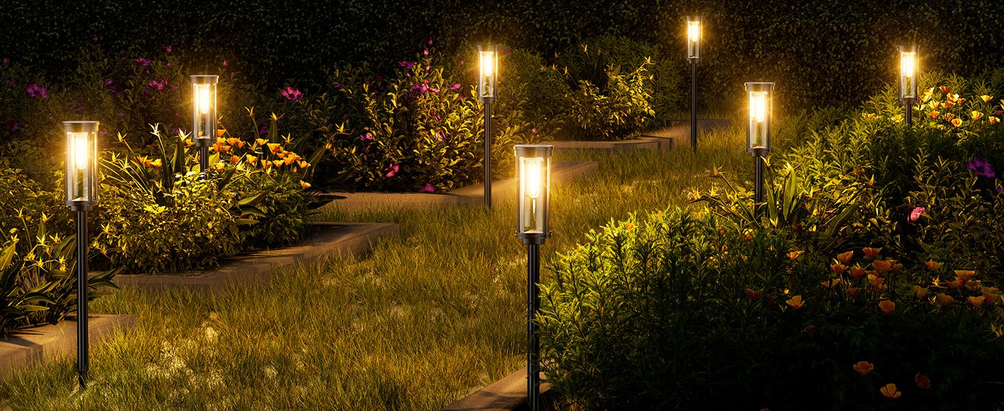 Elegant Solar Pathway Lights Modern Luxury | Auto On/Off & Waterproof | For Garden, Yard & Driveway,solar outdoor lights,Solar Floor Lamps Outdoor Lights,Decorative,Rechargeable,solar lights,lights,light