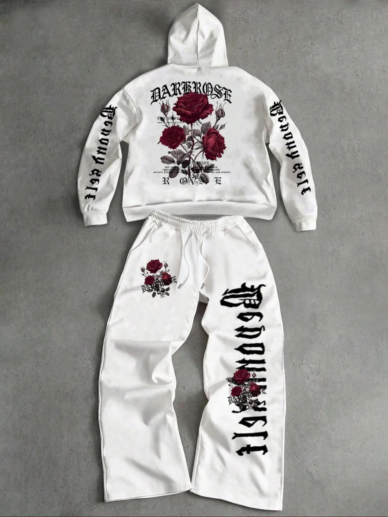 Men's Casual Hooded Sweatshirt and Drawstring Pants Set, Printed Pants Set, Tops, Letter Print, Long Sleeve, Comfortable Fashion, Outdoor Activities, Fall & Winter, Fall Matching Sets