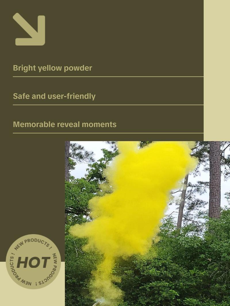 12" Yellow Gender Reveal Powder Cannon Kit