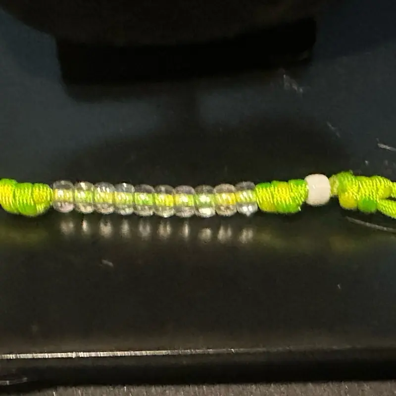 Paracord single decade pocket rosary blessed dayglow camo and clear