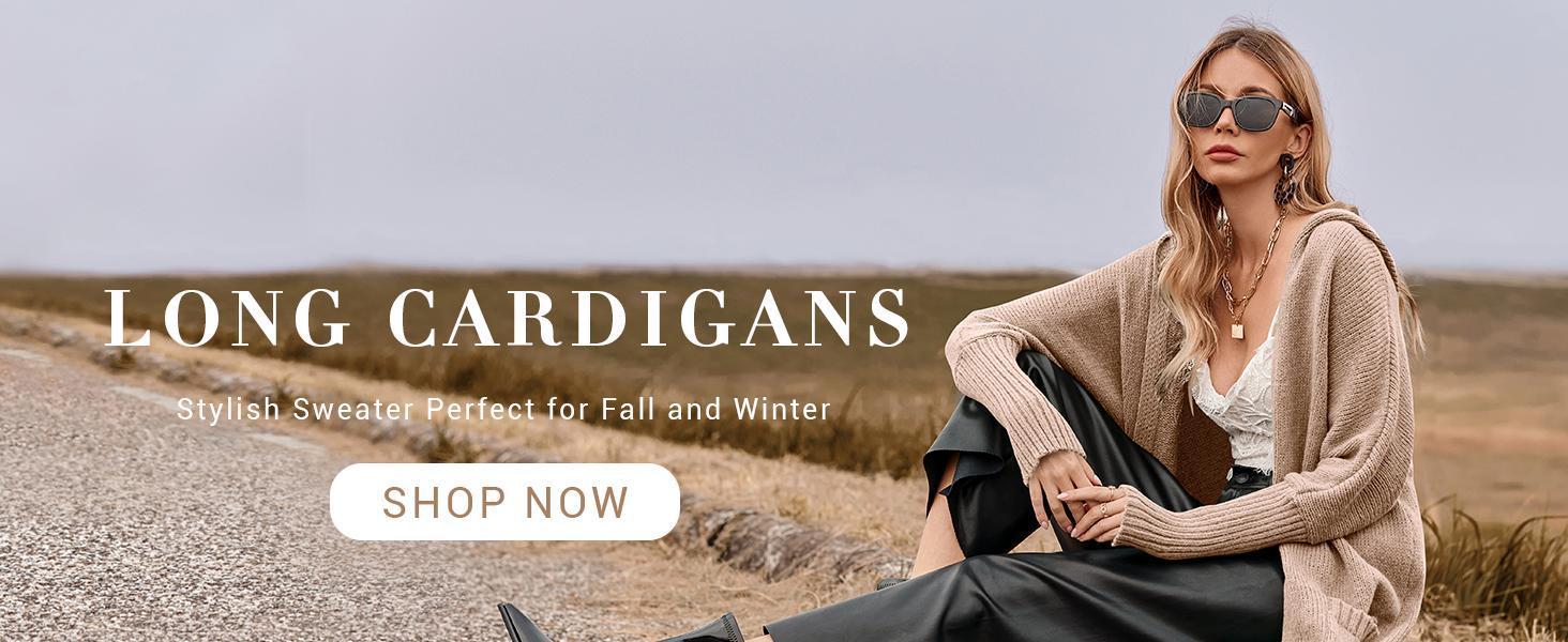 Imily Bela Womens Long Cardigans Cable Knitted Open Front Oversized Hooded Outerwear Sweater Coat