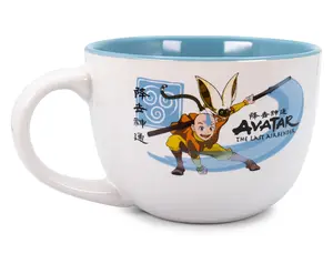 Avatar: The Last Airbender Aang and Momo Ceramic Soup Mug | Holds 24 Ounces