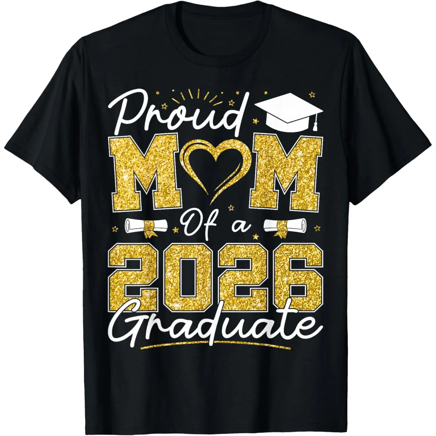 100%cotton Proud Mom of A 2026 Graduate Senior 2026 Grad T-Shirt