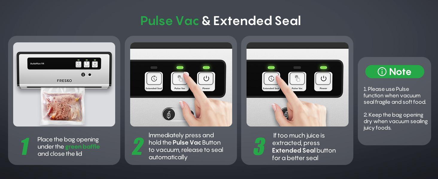 FRESKO AutoMax V4 Mason Jar Vacuum Sealer Machine, Automatic Food Sealer with Double Heat Seal, Includes Bags & Accessory Set