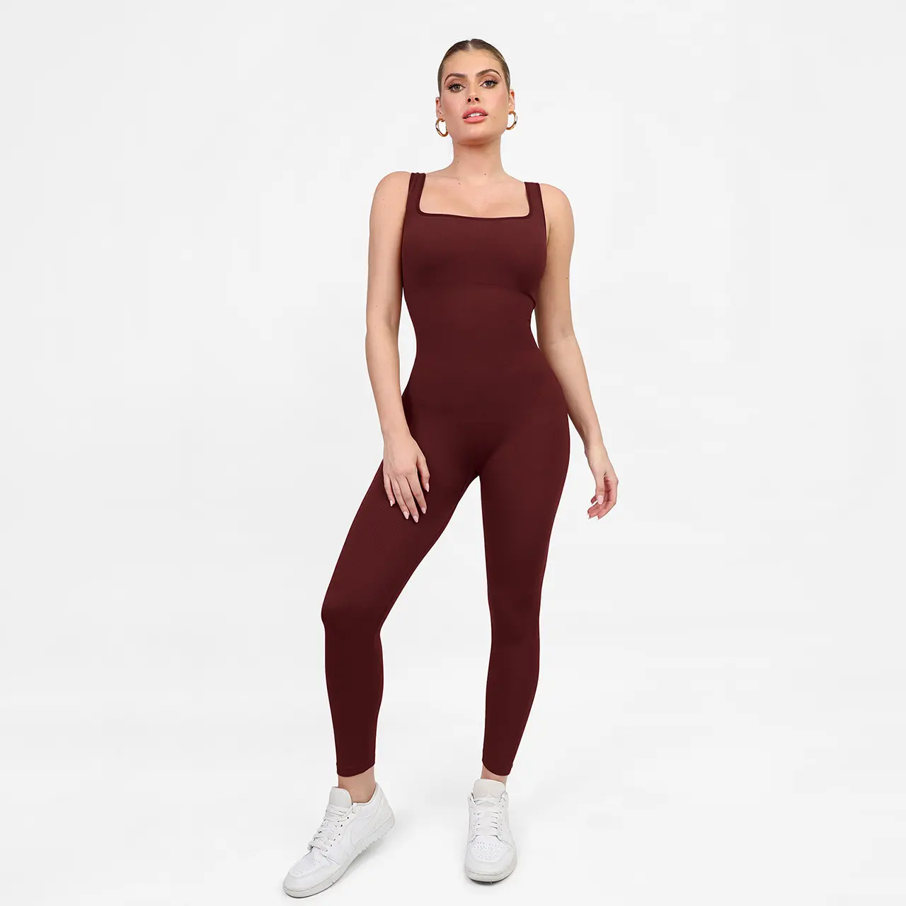 Popilush Shapewear Seamless Square Neck Tank Workout Jumpsuit
