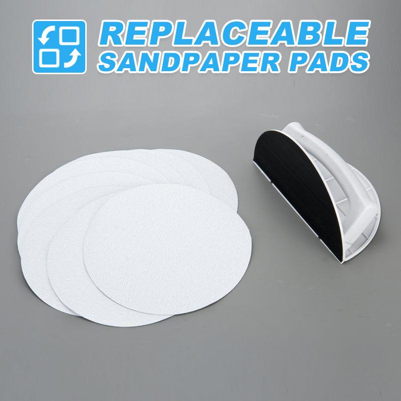 Multifunctional Semi-Circular Angle Sanding Sandpaper Tool ABS Plastic Body with Aluminum Oxide Sandpaper 3 grits 180 240 320 for Wood Metal Plastic