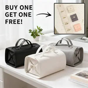 Buy 1 Get 1 Free Multi-Layer Foldable Waterproof Travel Organizer, Large Capacity Essential for Cosmetics & Skincare