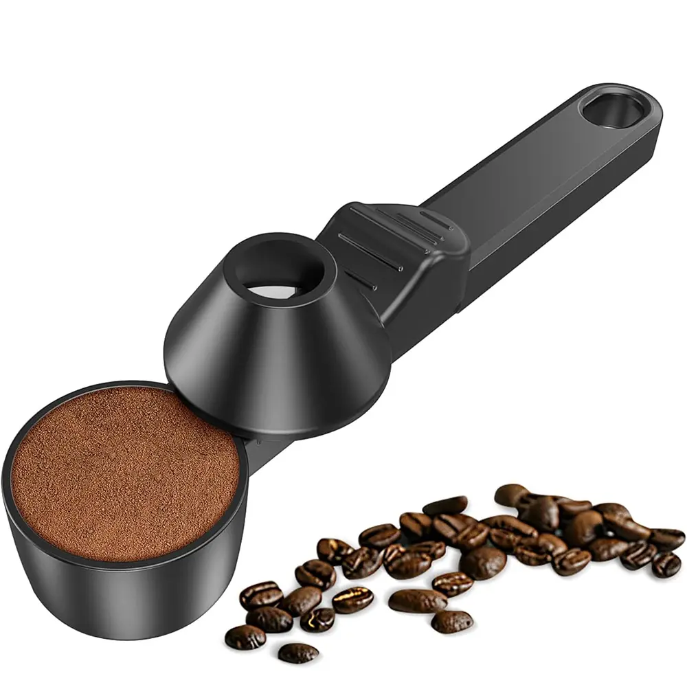Portable 2 tbsp Funnel-Shape Scoop, Kitchen Coffee-Making Tool for Reusable K Cups, Refillable Pods, Ground Coffee, Protein Powder