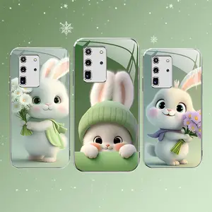 Cute Bunny Phone Case – Easter Spring Green Rabbit Design Cover for Galaxy S20 Ultra 5G — 975