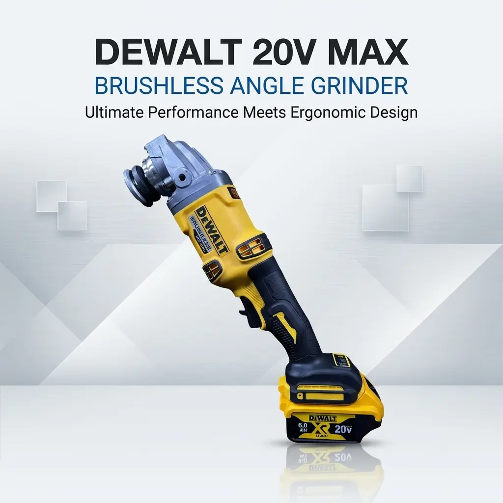 Dewalt DCG414 Heavy Duty Cordless Angle Grinder (125mm), Rechargeable Grinding Tool & Angle Grinding Machine for DIY Enthusiasts, Cutting Metal Pipes, Quick-Release Guard Adjustment, 360-Degree Rotatable Side Handle, Electronic Brake, Cordless Angle Grind