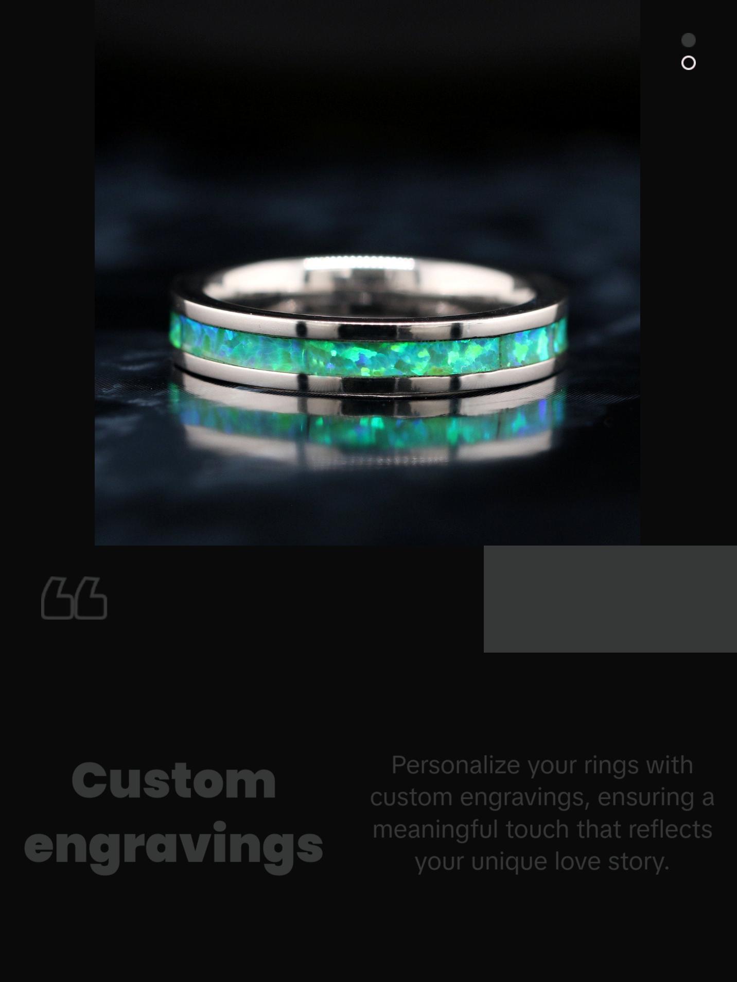 His and Her Green Opal Wedding Ring Set Green Opal Rings