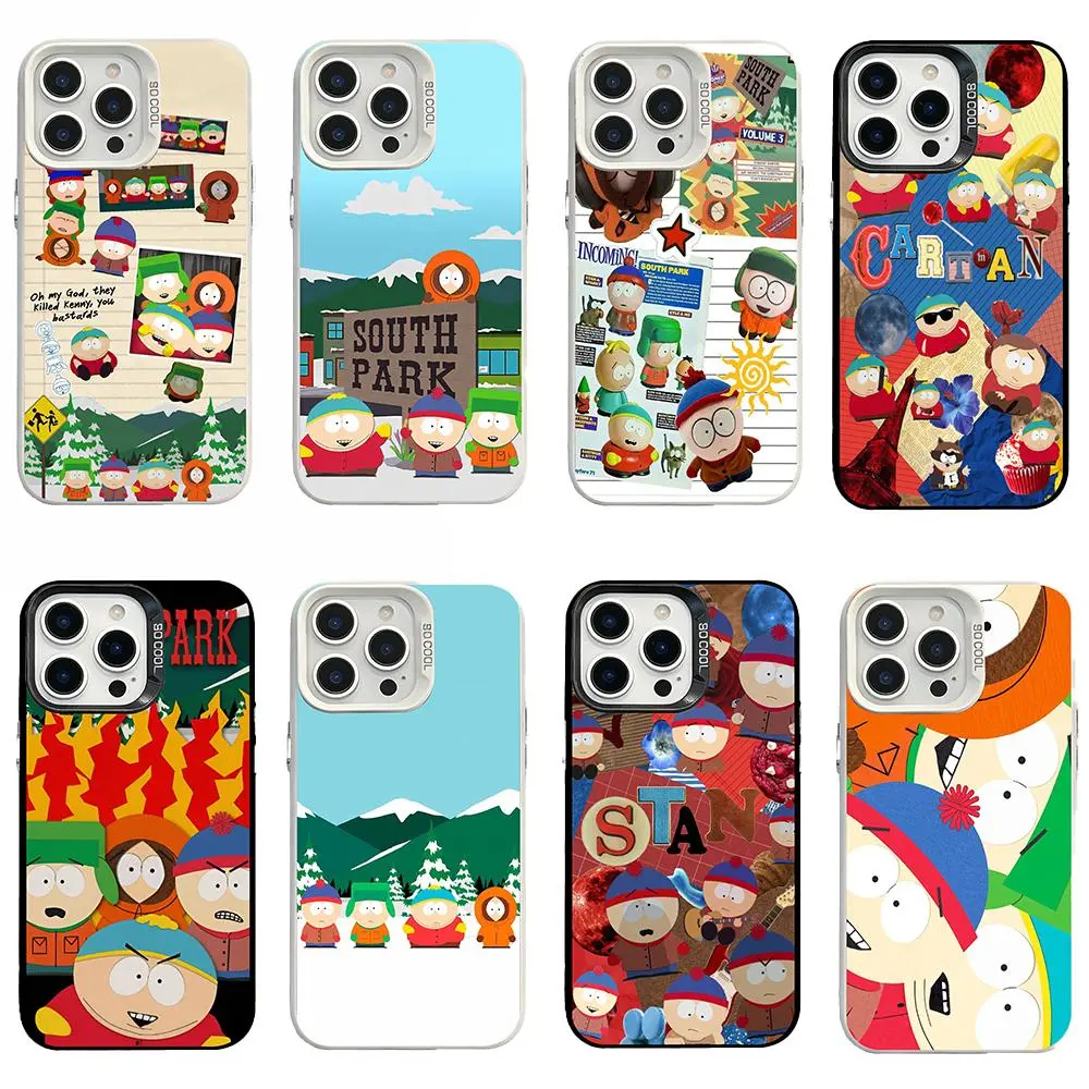 S-South Park Phone Case Cartman Stan Kenny Kyle Fashion Phone Cases for iPhone 17 Air 16 Pro Max 15 14 Plus 13 12 11 90s Cartoon Fan Gift Protective Cover