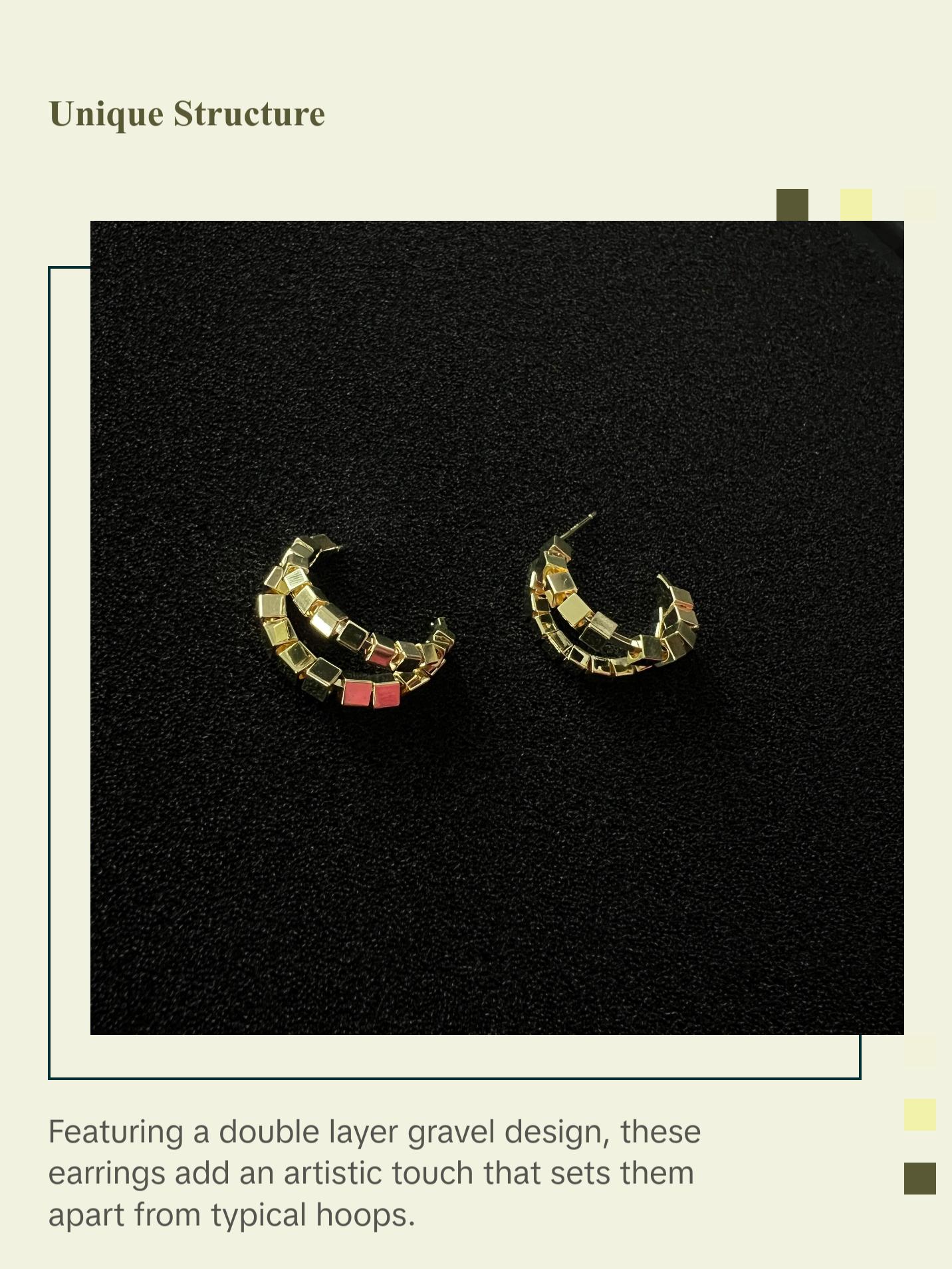 Double Hoop Silver Earrings