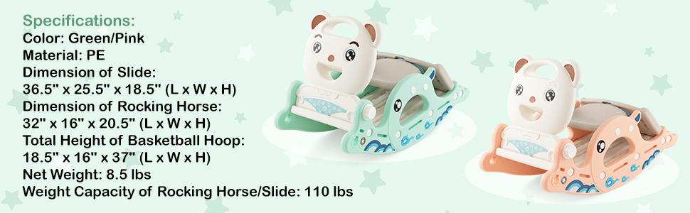 Costzon Toddler Rocking Chair with Basketball Hoop, Rocking Horse, Slide, Foldable Climber Rocking Chair playset for Both Indoors Outdoor Use, Christmas Festival Gift Black Friday Cyber Monday Costzon Toddler Rocking Chair with Basketball Hoop, Rocking Horse, Slide, Foldable Climber Rocking Chair playset for Both Indoors Outdoor Use, Christmas Festival Gift Black Friday Cyber Monday