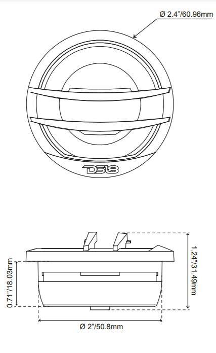 TX1 2" PEI Dome Ferrite Tweeter 0.5" VC 200 Watts