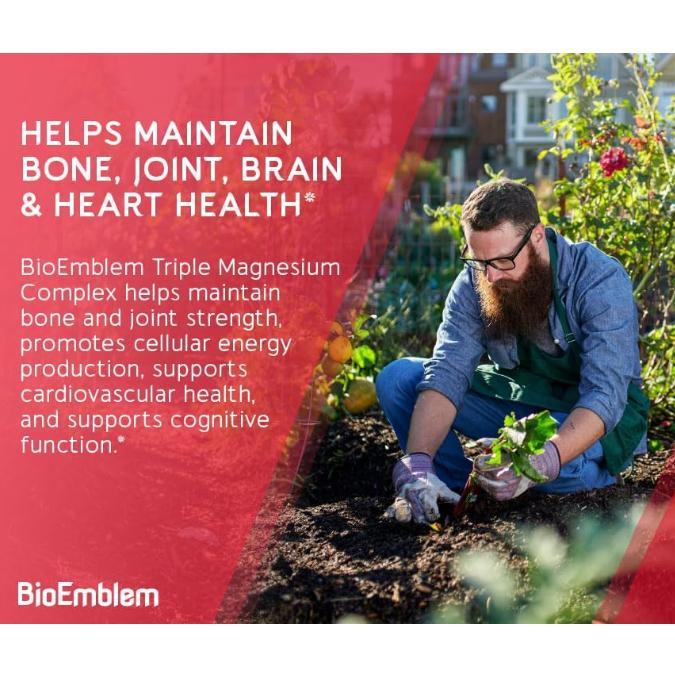 【BioEmblem】Triple Magnesium Complex, 300mg of Magnesium Glycinate, Malate, & Citrate for Sleep, Muscles, Nerves Dietary Healthcare Fitness Vitamin 【BioEmblem】Triple Magnesium Complex, 300mg of Magnesium Glycinate, Malate, & Citrate for Sleep, Muscles, Nerves Dietary Healthcare Fitness Vitamin